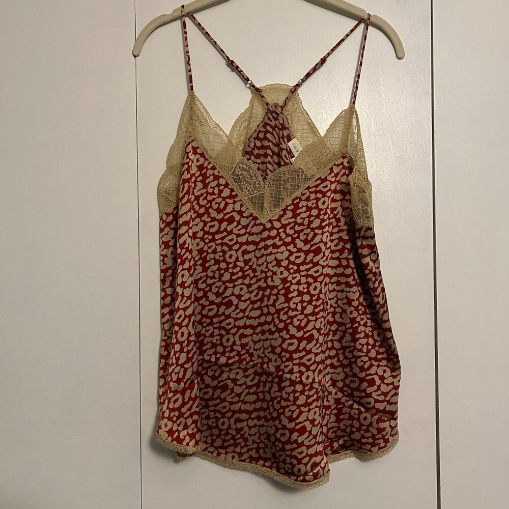 Love Stitch Electra Lace Cami, Red, Size L